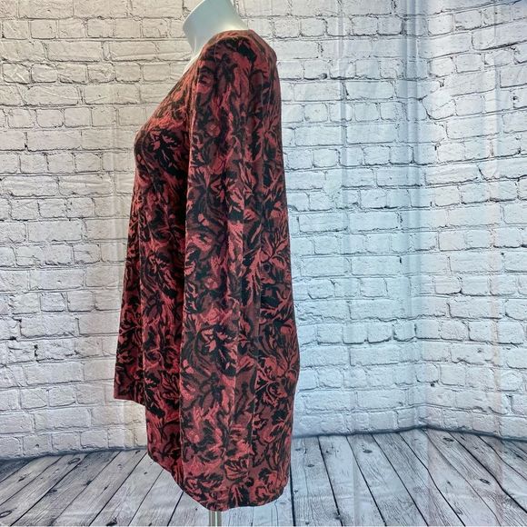 Habitat Floral Jacquard Knit Tunic size Medium red black - Picture 2 of 8